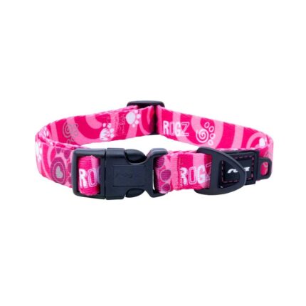 12711-Rogz_Fusion_Medium_Dog_collar_-_Pink_Paw