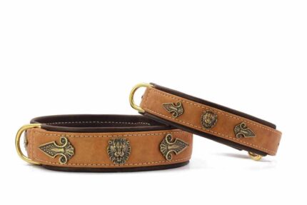hundehalsband-lion-75-cm-45mm-queen-brandy-gold