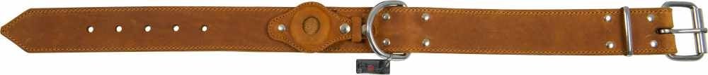 JV GREASED LEATHER AirTag Collar Cognac