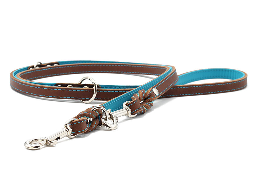 lederleine-klassik-premium-mokka-petrol-silber-2m-20mm