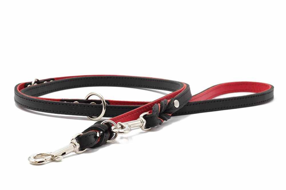 lederleine-klassik-premium-schwarz-rot-silber-2m-20mm