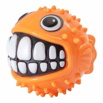 rogz-grinz-fetch-puffer-fish-dog-toy-squeaky-fetch-playtime-orange