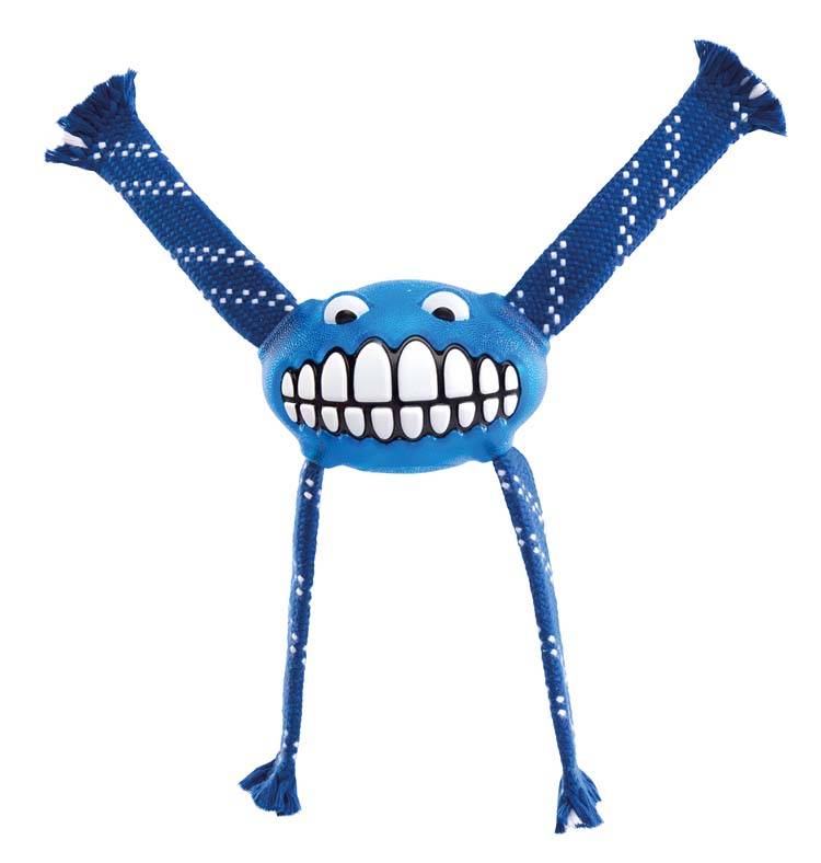 rogz hondenspeelgoed flossy grinz blauw